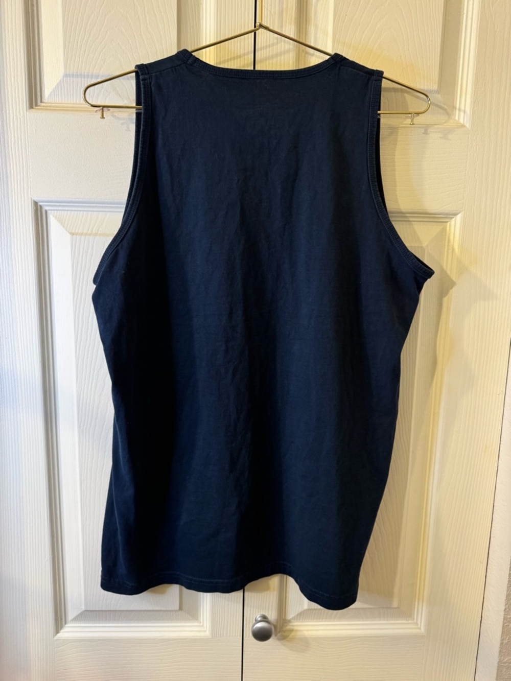 Mitchell & Ness Navy Crewneck Tank with White Logo Print - Picture 3 of 3